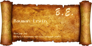 Bauman Ervin névjegykártya