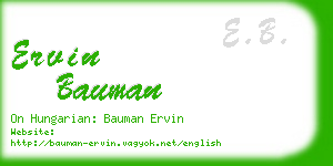 ervin bauman business card